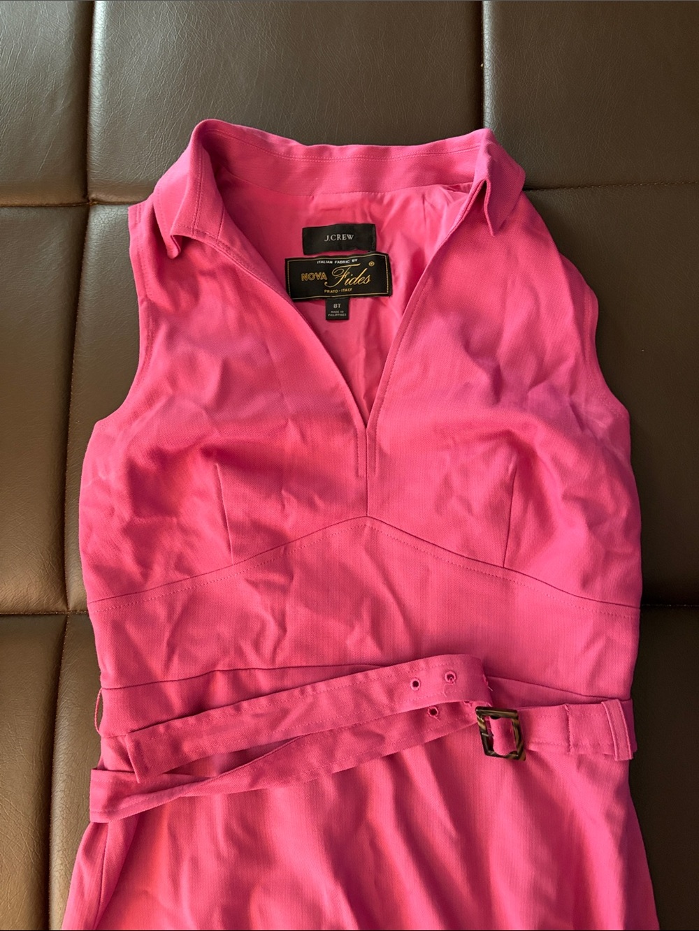 JCrew Pink Sleeveless Belted Dress - Picture 2 of 10